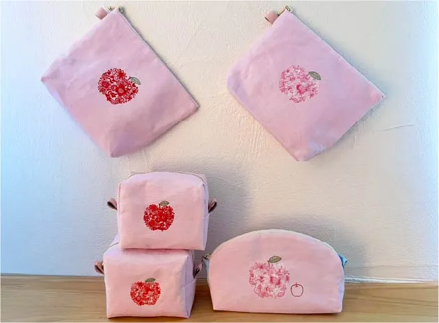 あずまし染めの生地で作成した作品